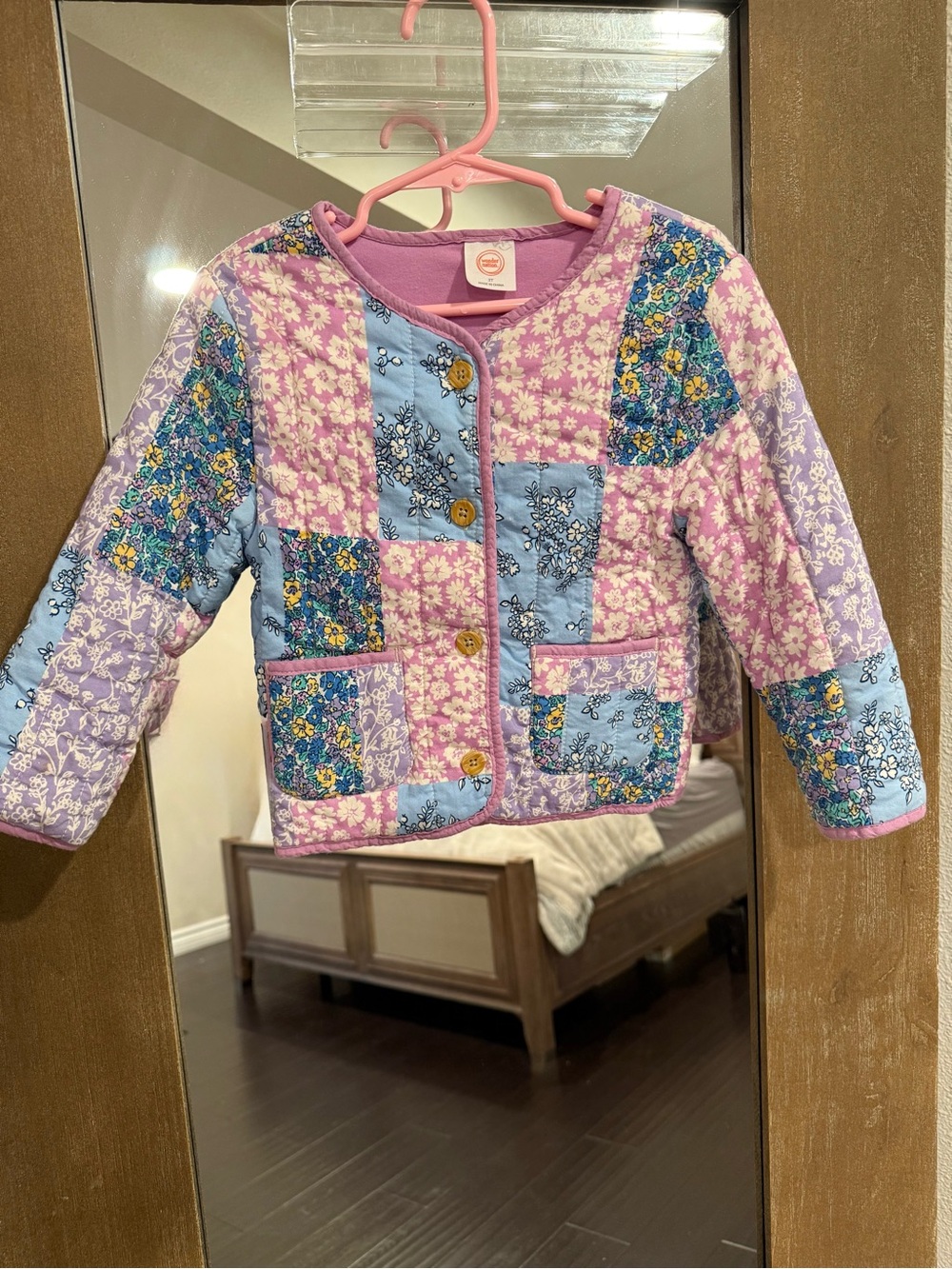 wonder nation Quilted Patchwork Jacket in Pink & Blue